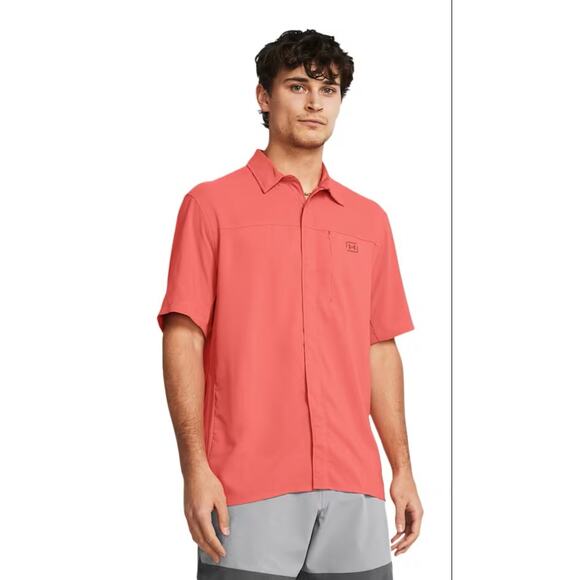 Under Armour Short-Sleeve Button-Down Shirt for Men Large - Picture 1 of 3